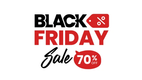Minimalist Bold Black Friday Sale Template Design for Promotional Flyers