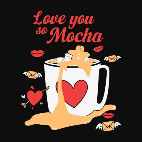 Szablon koszulki walentynkowej Love you so mocha