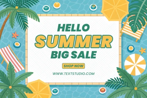 Vibrant Summer Sale Design Template with Tropical Elements