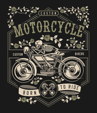 Custom Motorcycle Born To Ride T-Shirt Design Template