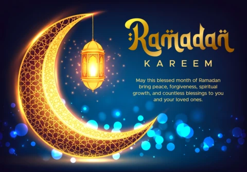 Szablon projektu lampionu Ramadan kareem do kartki z życzeniami