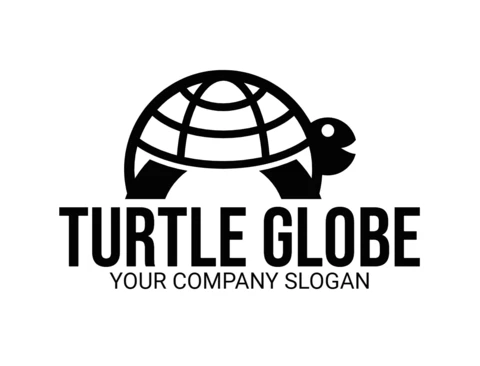 Turtle Globe Logo Design Template