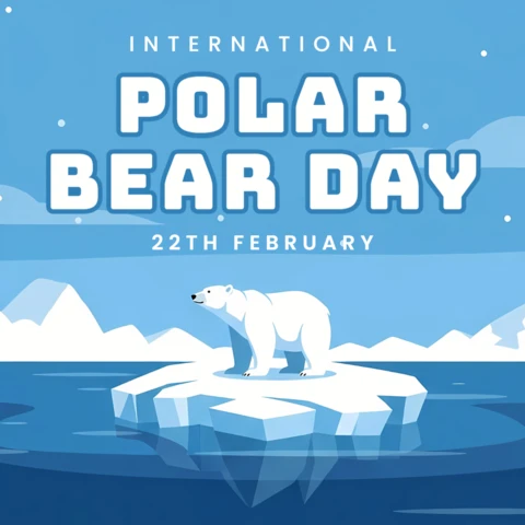 Modèle de design pour affiches écologiques sur la journée de l'ours polaire