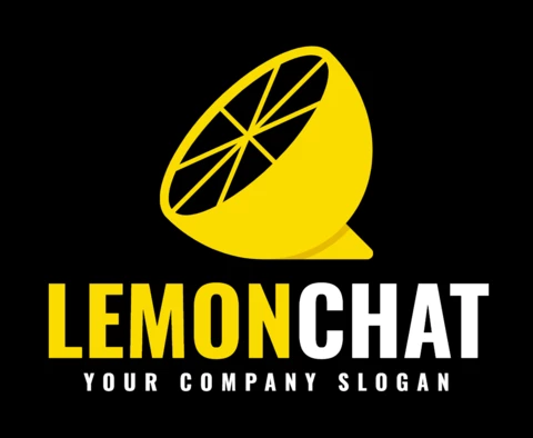 Colorful Lemon Chat Logo Design Template