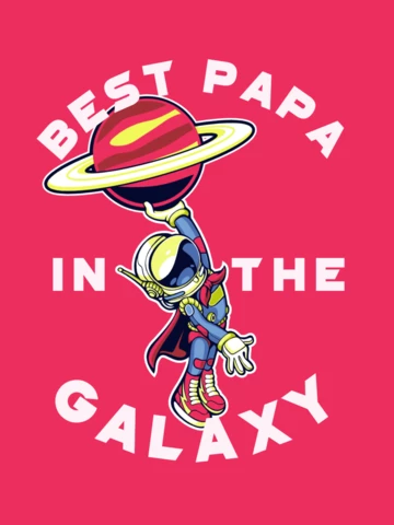 Mejor papá de la galaxia con astronauta plantilla de diseño de camiseta