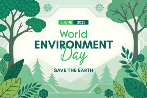 Green Forest Illustration Design Template for World Environment Day