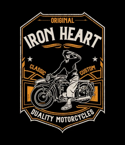 Motorcycle Biker Retro T-shirt Design Template
