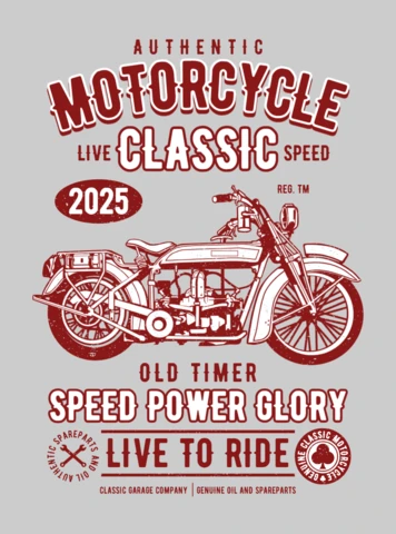 Plantilla de diseño de camiseta clásica de motocicleta