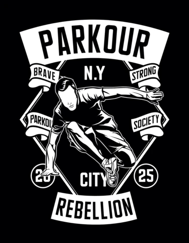 Parkour Rebellion Vintage T-shirt Design Template