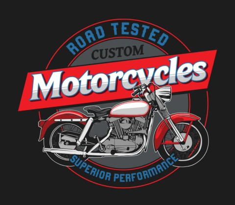 Custom Motorcycles T-shirt Design Template