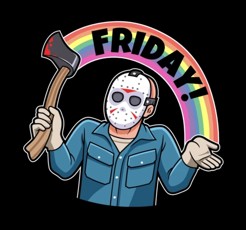 Jason Voorhees Friday The 13th Rainbow T-shirt Design Template