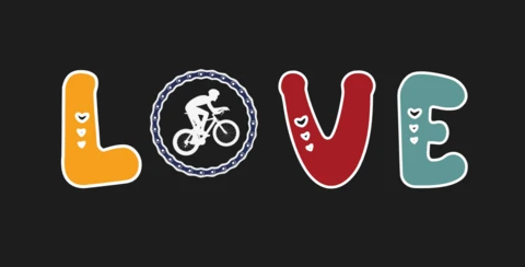 Love Cycling T-shirt Design Template