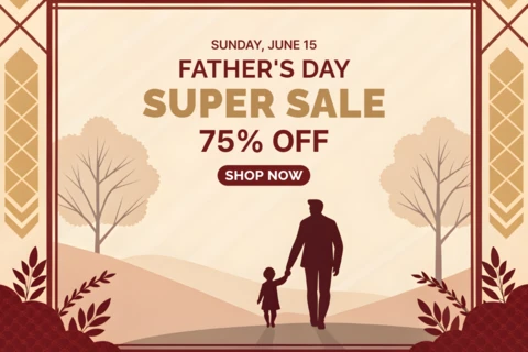 Father's Day Sale Template: Elegant Vintage Design for Promotions