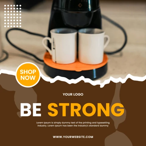 Coffee Shop Werbe Instagram Social Media Post Vorlage