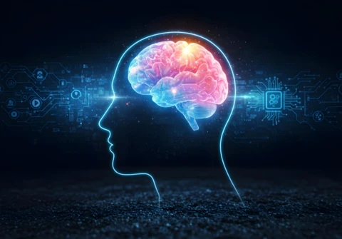 Modèle de conception de technologie cérébrale futuriste pour les projets d'IA et d'innovation