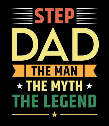 Step Dad Father's Day Typography T-Shirt Design Template