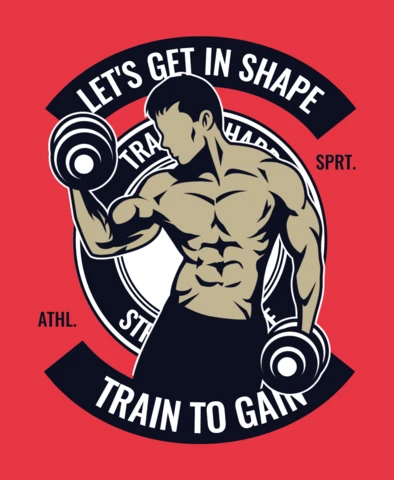 Let's Get The Shape Bodybuilder T-shirt Design Template