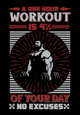Bold Typography Fitness Design Template for Motivational Workout Apparel