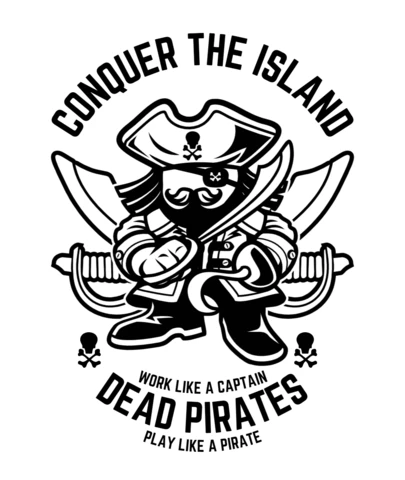 Dead Pirates T-Shirt Design Template