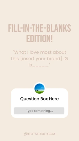 Rellena los espacios en blanco instagram encuesta historia post diseño plantilla