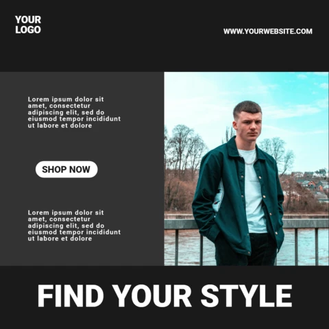 Man Fashion Sale Instagram Post Design Template