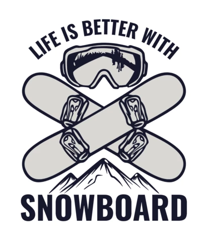 La vie est meilleure avec le modèle de conception de t-shirt de snowboard