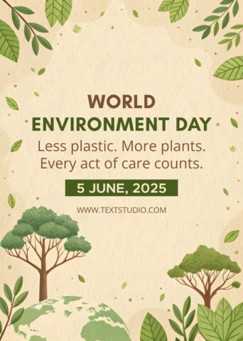 World Environment Day Display Template with Nature-Inspired Elements and Quote