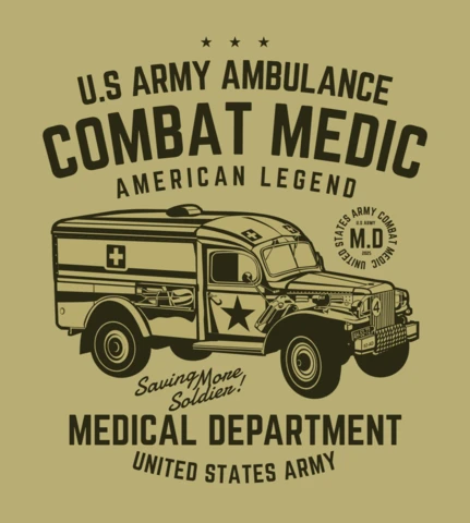 US Army Ambulance T-shirt Design Template