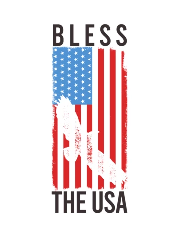 American Independence Day Bless The USA T-Shirt Template Design