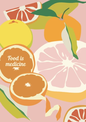 Food Is Medicine Citrus Printable Aesthetic Poster