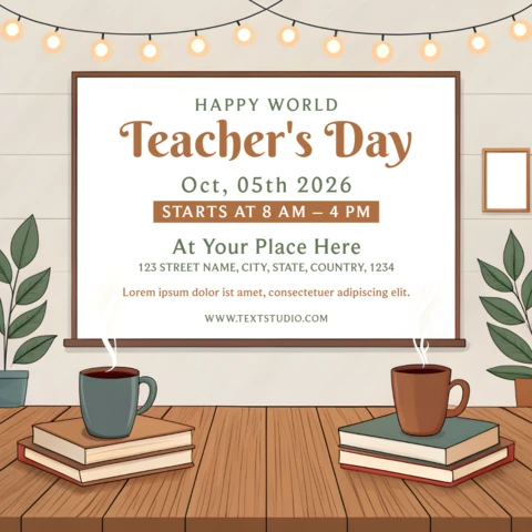 Charming Teacher's Day Celebration Template | Editable Design for Events