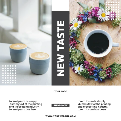 Nueva plantilla de diseño de historias de Instagram para cafeterías