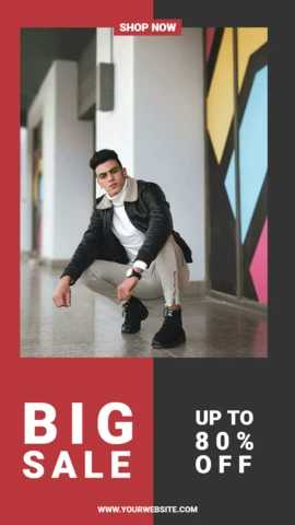 Red And Grey Ad Instagram Story Post Design Template