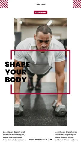 Shape your body gym instagram story post design template