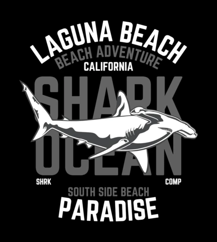 Shark Beach Adventure T-shirt Design Template