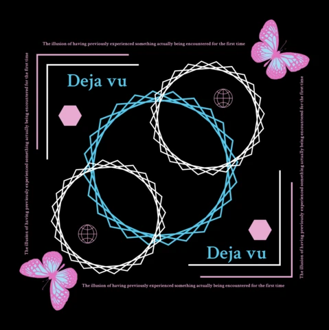 Deja Vu Butterfly Design Template for Artistic Posters and Prints