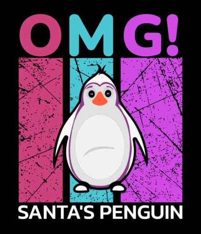 OMG! Santa's Penguin Fun Design Template – Colorful Cartoon Style