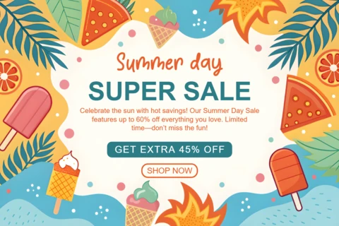 Plantilla de diseño de venta de verano colorida para campañas promocionales
