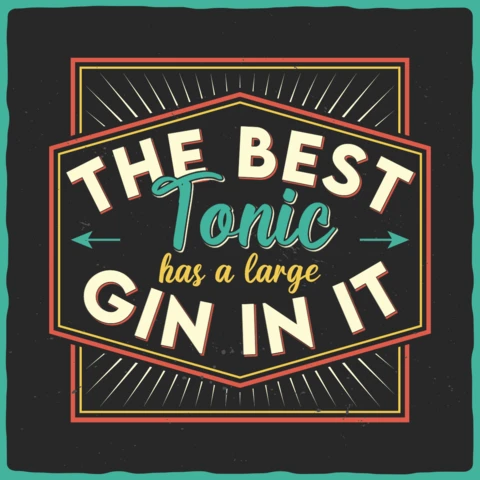 Gin Tonic Quote T-Shirt Design Template