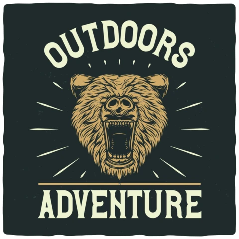 Outdoor abenteuer vintage t-shirt design vorlage