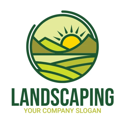 Landschaft hügel berg logo entwurfsvorlage