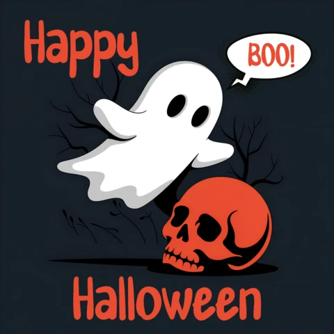 Spookachtig spook halloween ontwerp sjabloon voor t-shirt
