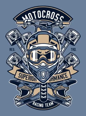 Motocross Racing Team T-shirt Design Template