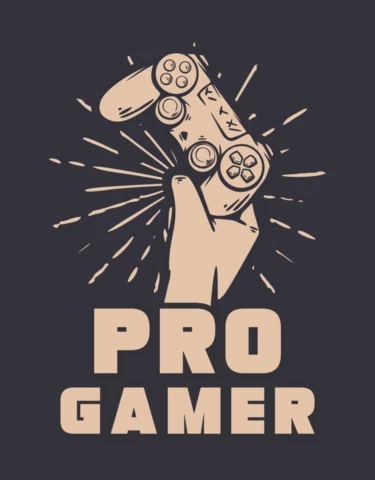 Hand Holding Up Game Pad Vintage T-shirt Design Template