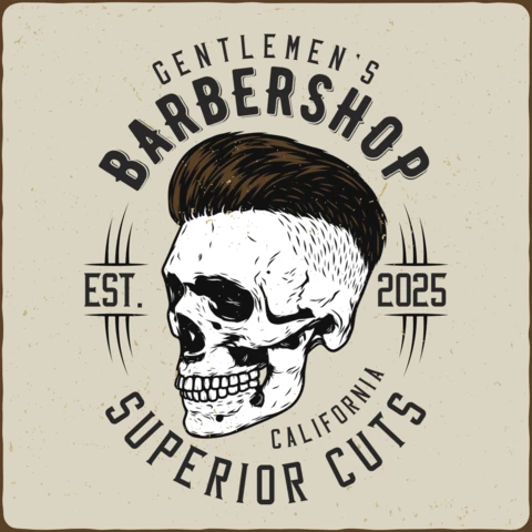 Modelo de design de camiseta de barbearia para cavalheiros