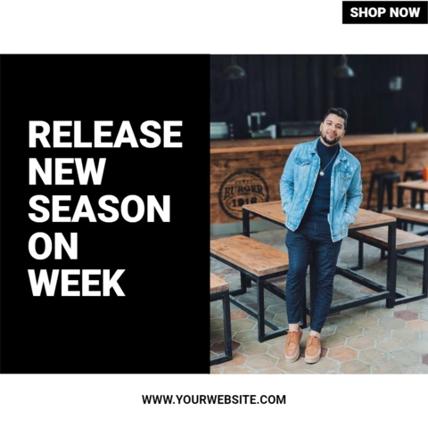 New Season Man Fashion Social Media Post Design Template