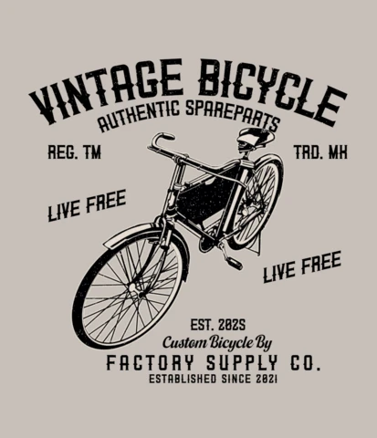 Modèle de t-shirt de pièces détachées authentiques de bicyclettes vintage