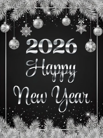 Elegant New Year Celebration Design Template for Greeting Cards