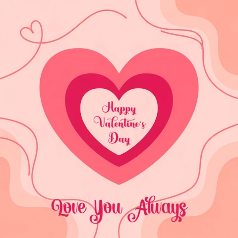 Modèle de design de cœur pour la Saint-Valentin pour cartes de vœux