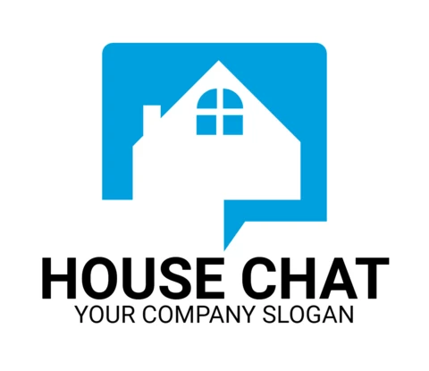 House Chat Logo Design Template